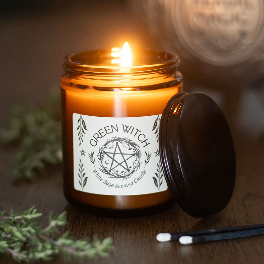Green Witch White Sage Scented Candle3