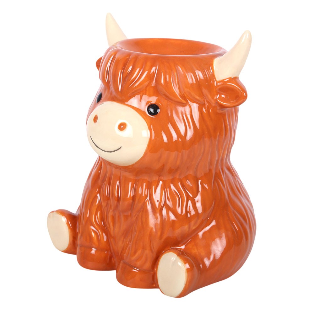 Adorable Ceramic Highland Cow Wax Melt Warmer & Oil Burner1