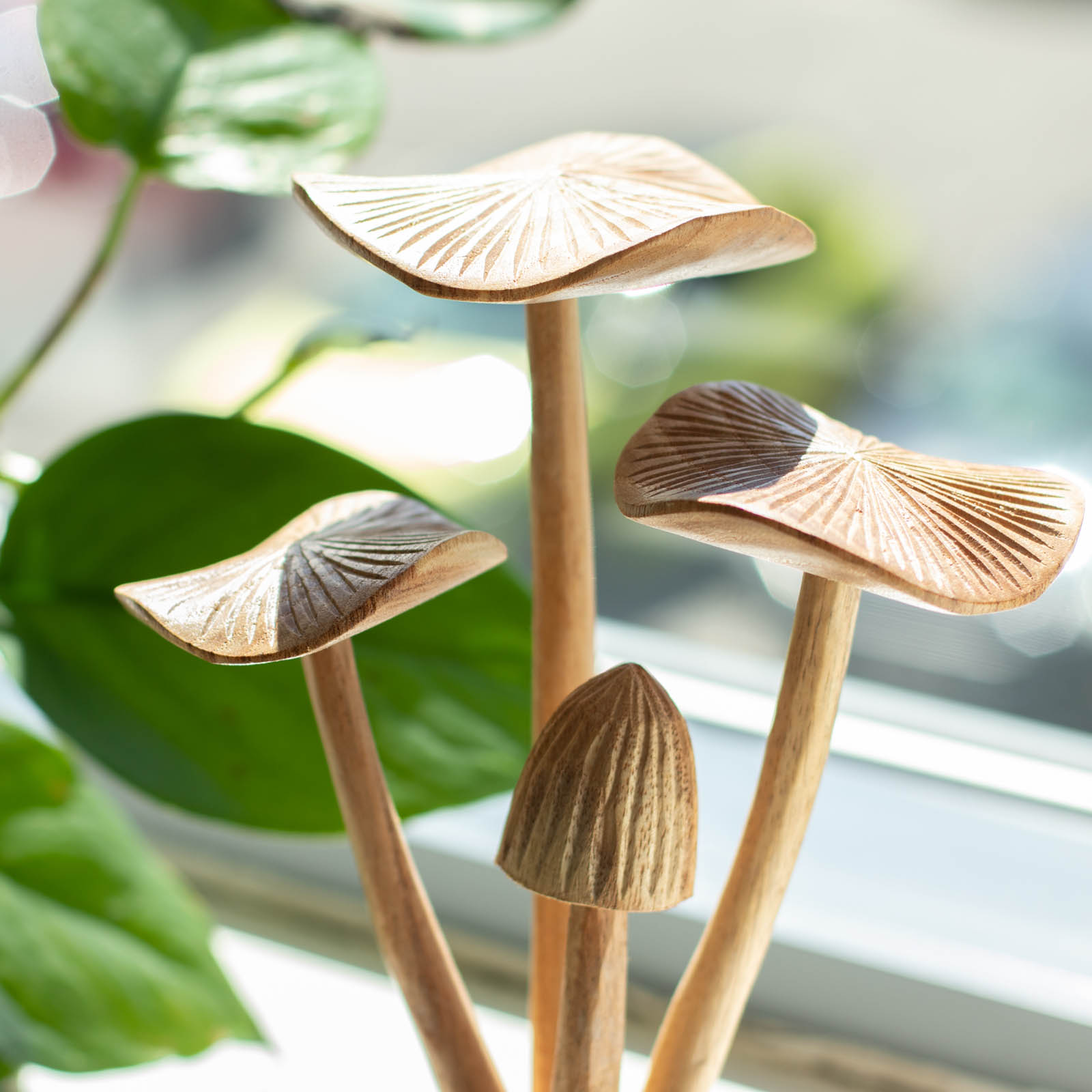 Mushroom Cluster Handmade Parasite Wood Carving2