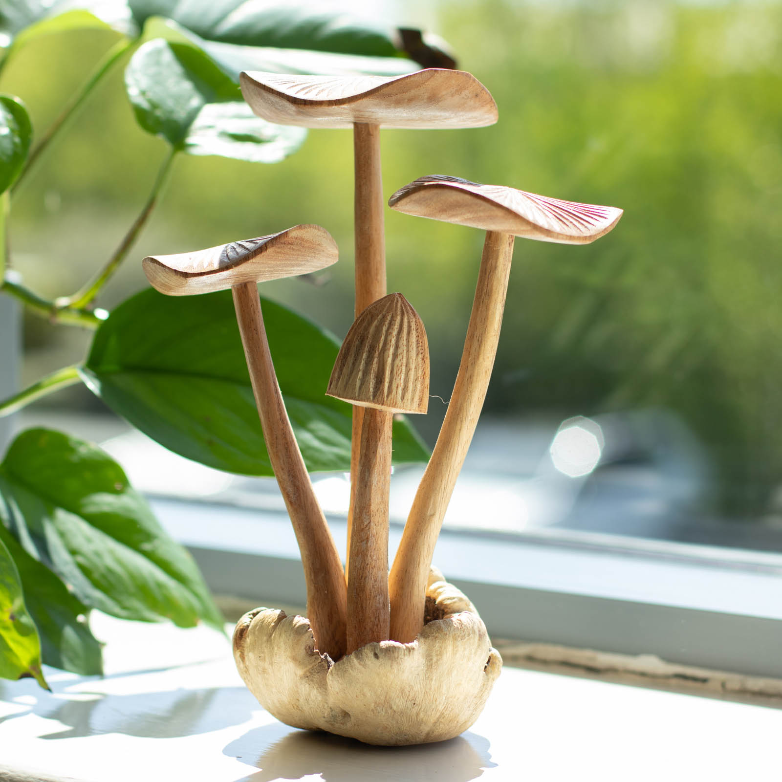 Mushroom Cluster Handmade Parasite Wood Carving3