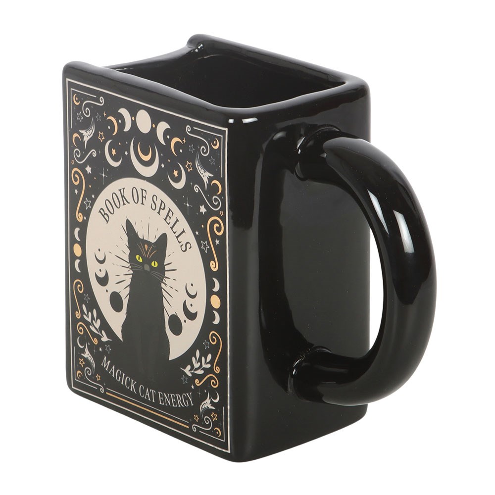 Black Cat 'Book of Spells' Shaped Mug (450ml)1