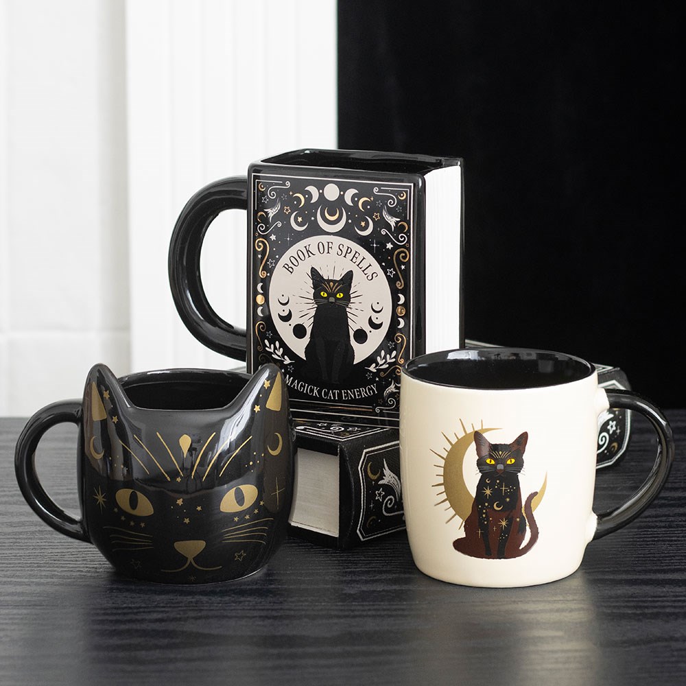 Black Cat 'Book of Spells' Shaped Mug (450ml)4