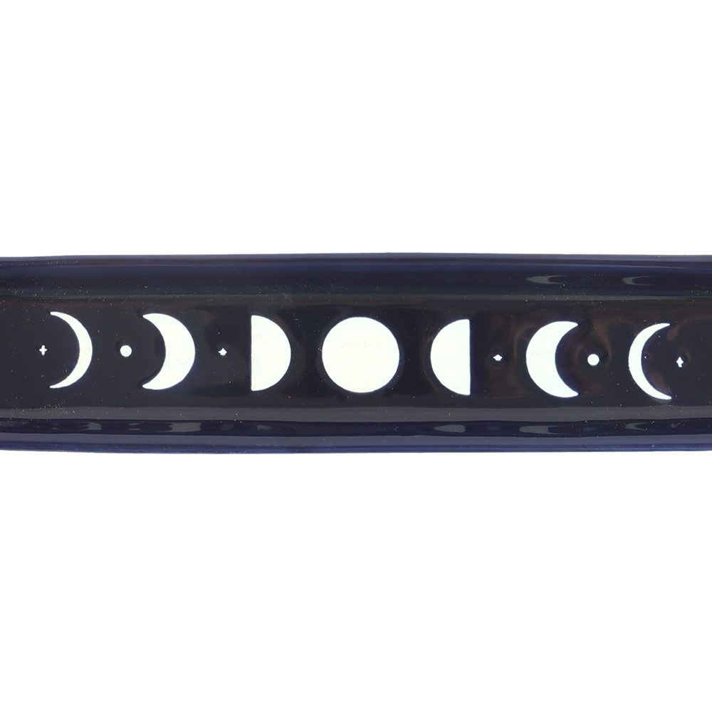 Blue Moon Phase Ceramic Incense Ash Catcher1