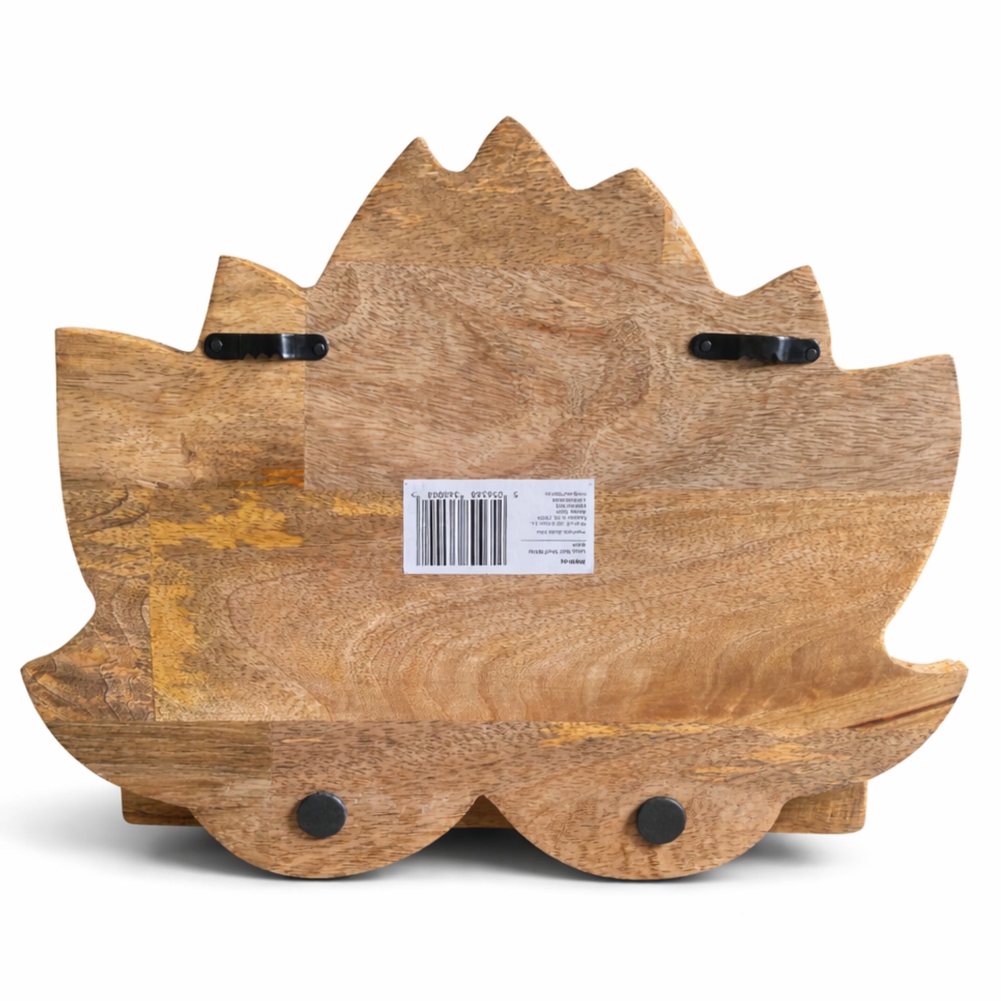 Hand-Carved Mango Wood Lotus Wall Shelf - White Wash2