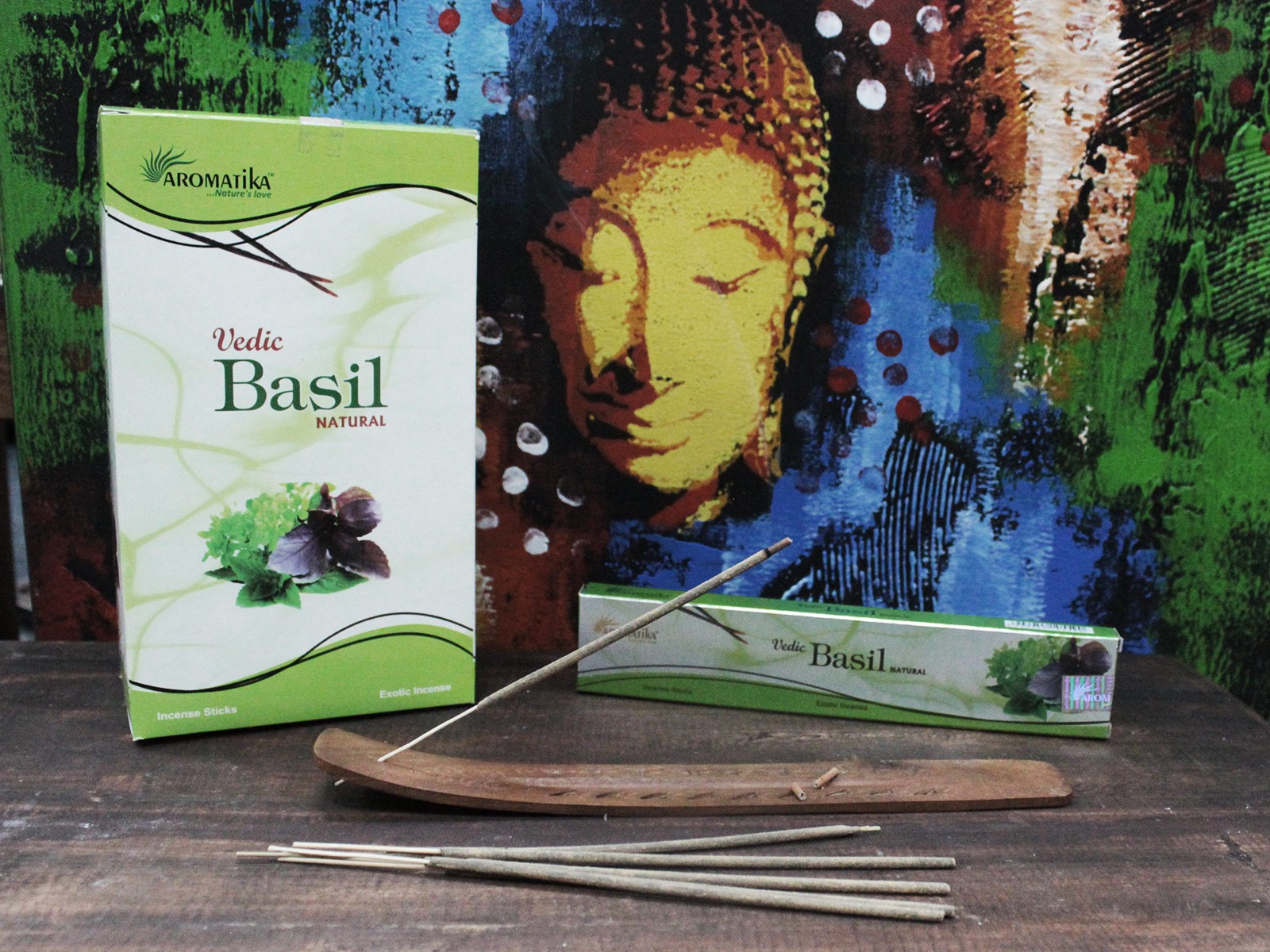 Aromatika Vedic Basil Incense Sticks (15g)2