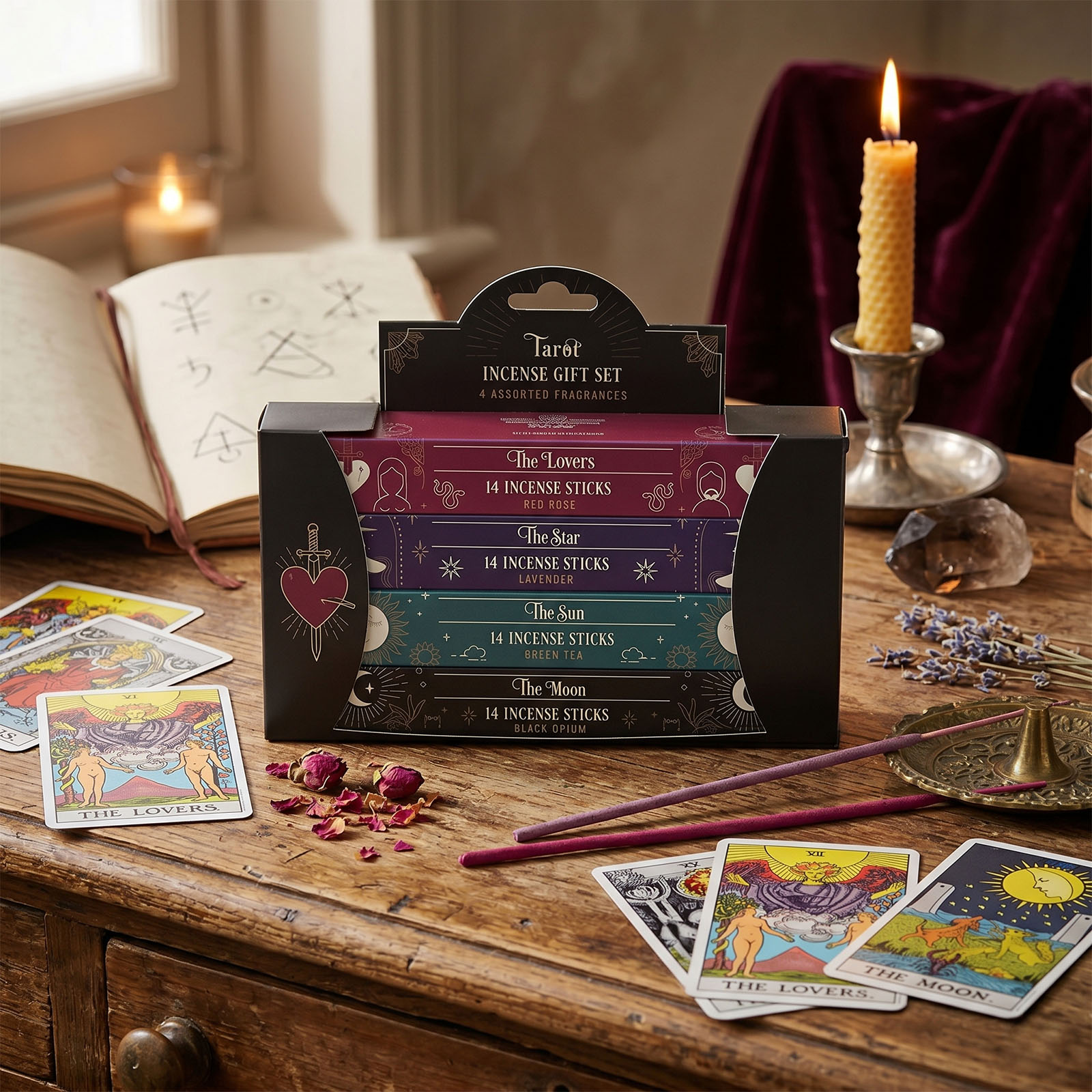 Tarot Card Incense Stick Gift Set - 4 Assorted Fragrances1