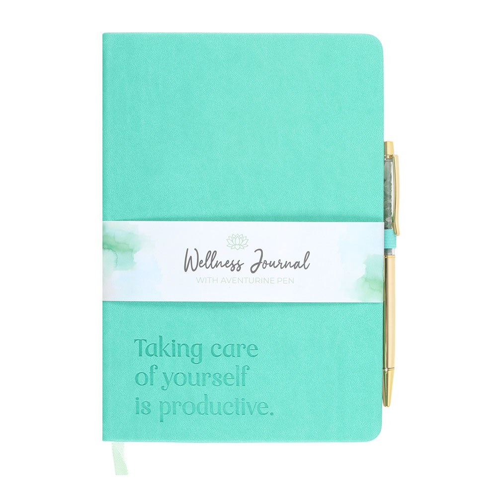 A5 Wellness Journal with Aventurine Crystal Pen