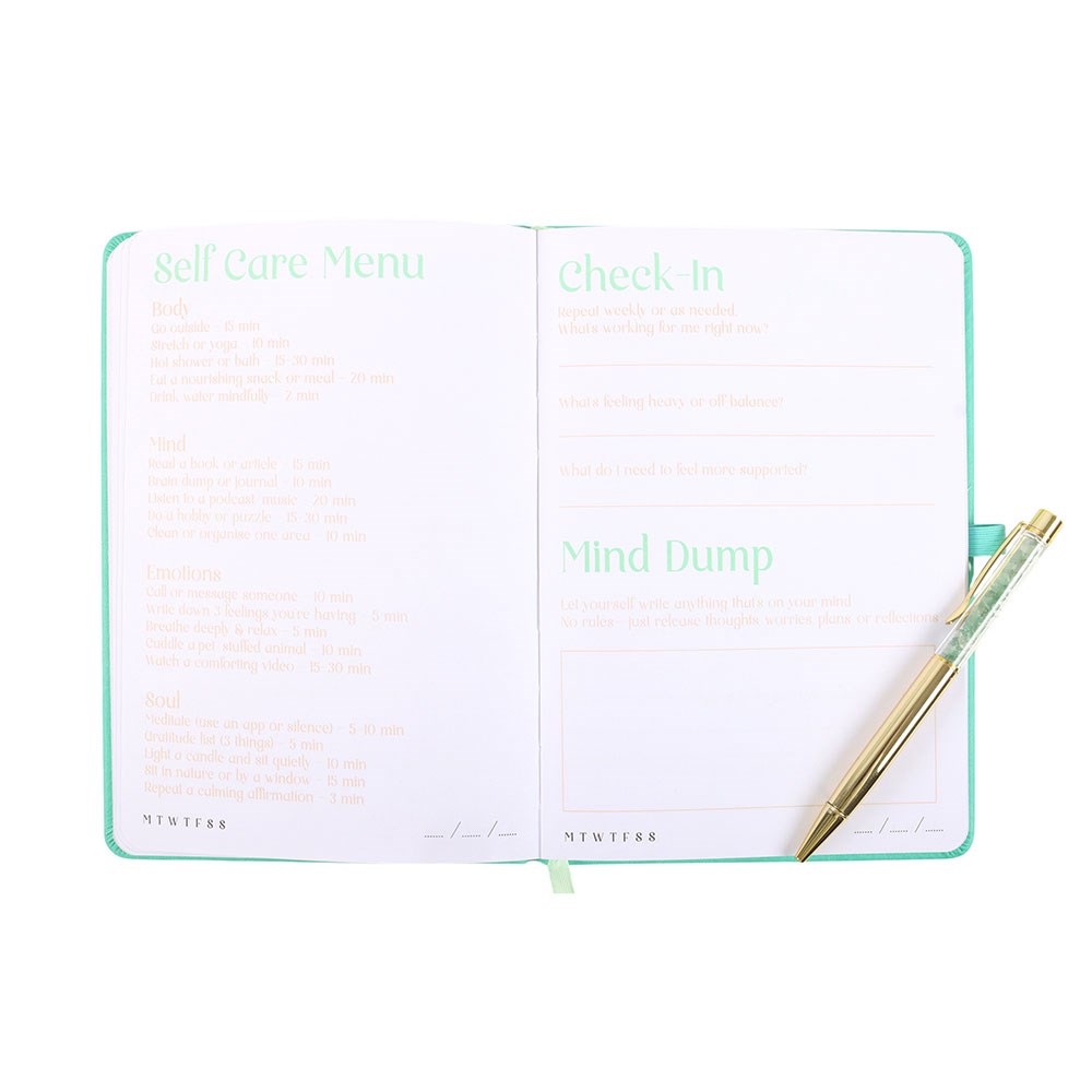 A5 Wellness Journal with Aventurine Crystal Pen3