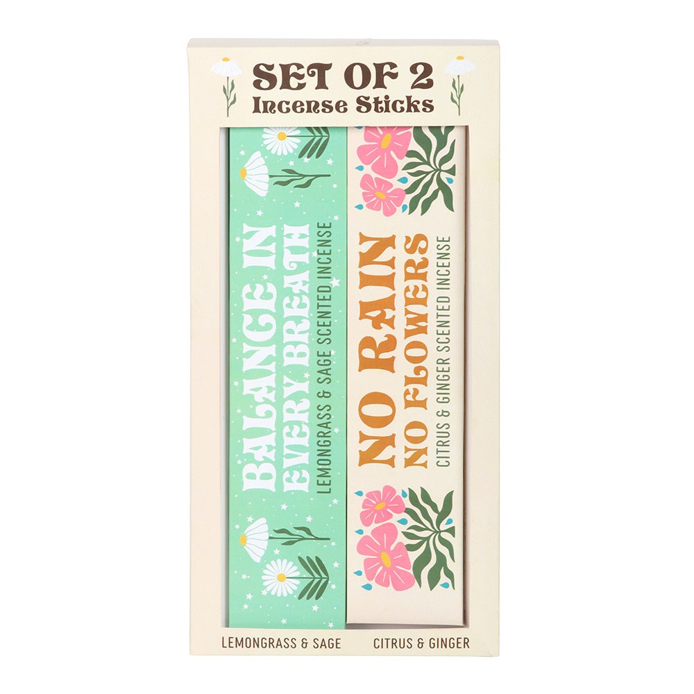 Set of 2 'No Rain, No Flowers' Incense Stick Packs