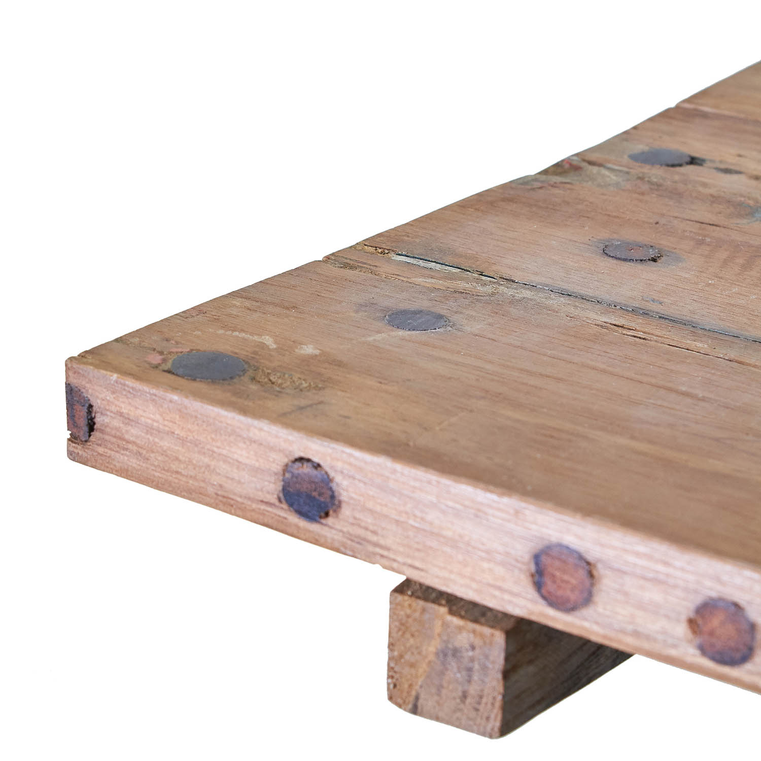 Rustic Upcycled Teak Wood Square Folding Coffee Table - 50cm3