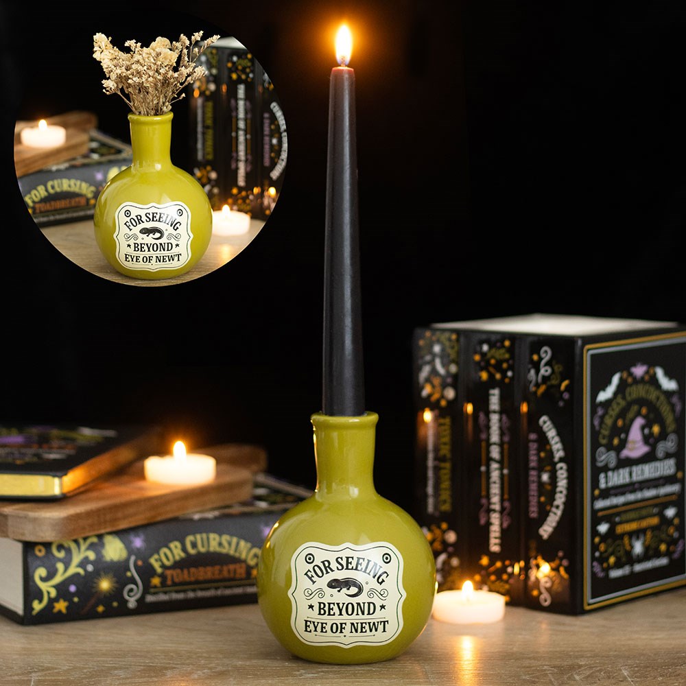 Eye of Newt Potion Bottle Vase & Taper Candle Holder1