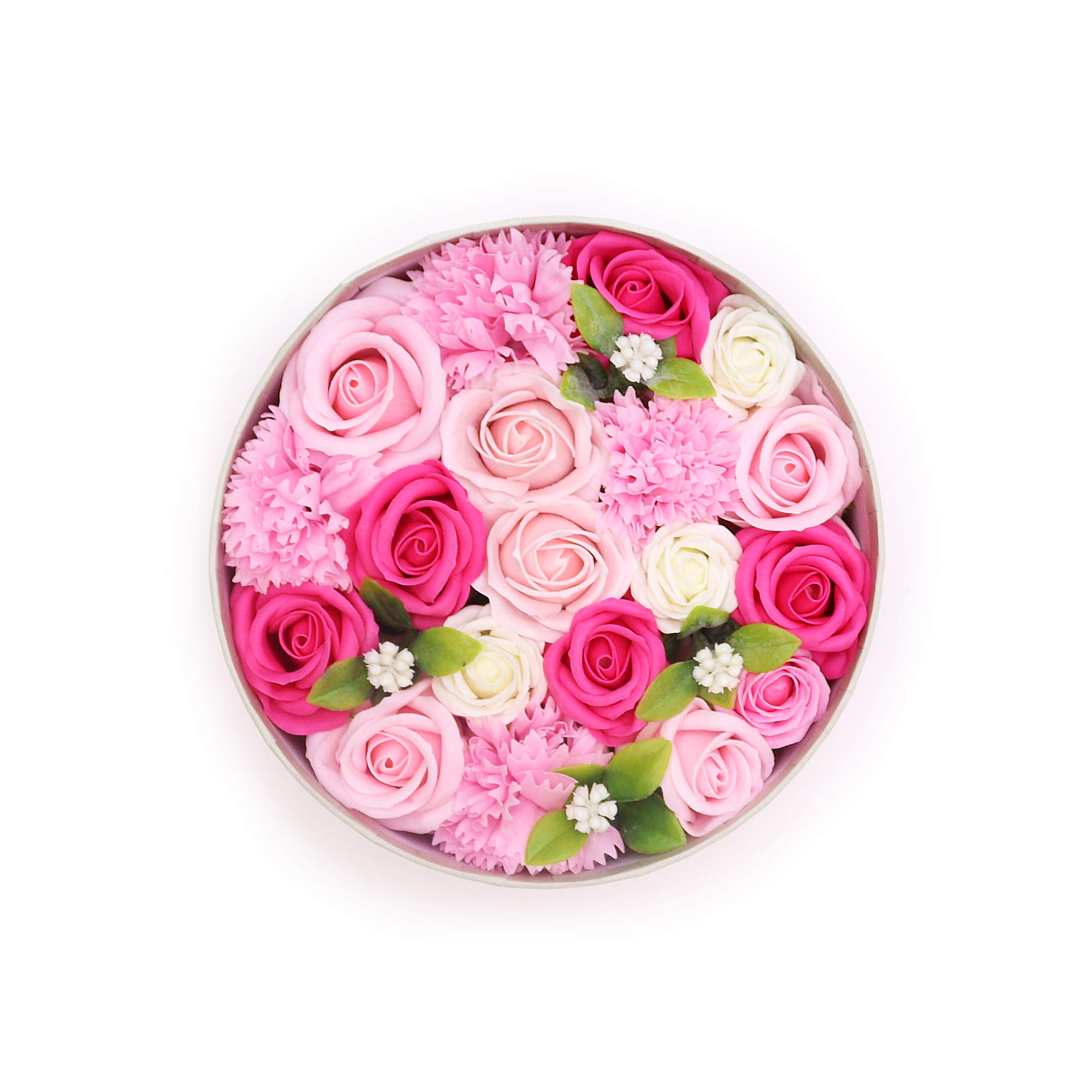 Merci Bouquet Soap Flower Round Gift Box – Baby Blessings in Pinks1