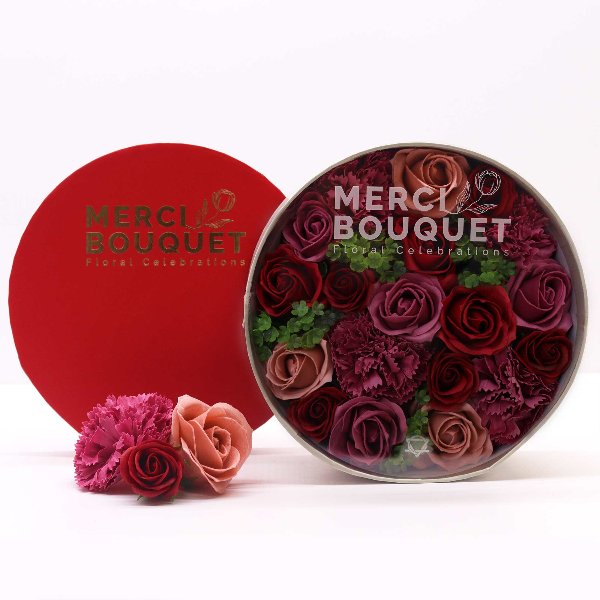 Merci Bouquet Soap Flower Gift Box - Vintage Roses