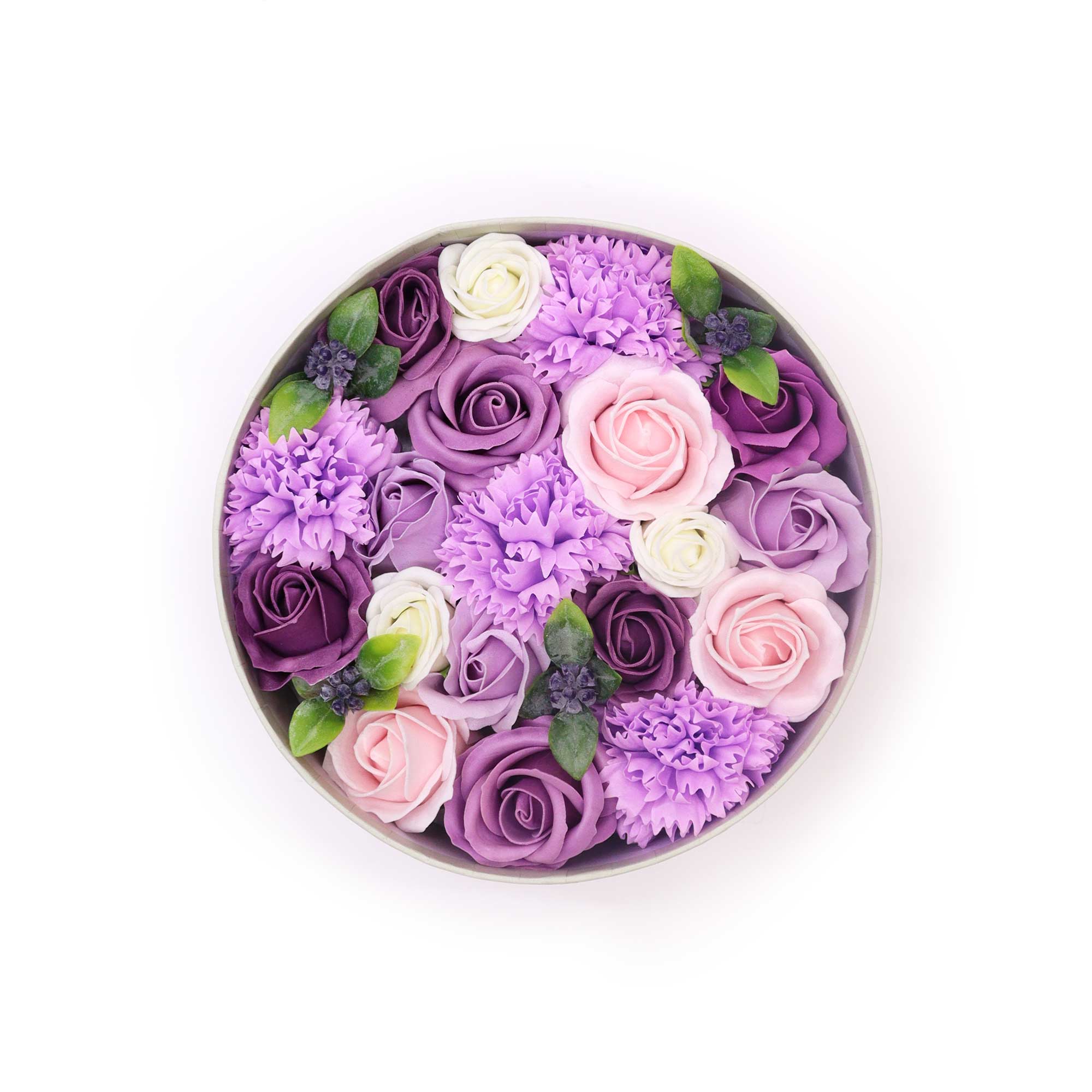 Merci Bouquet Soap Flower Gift Box - Lavender Rose & Carnation1