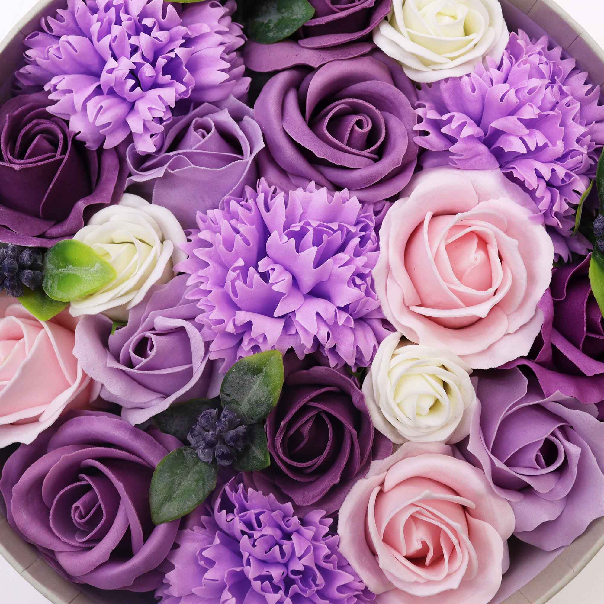 Merci Bouquet Soap Flower Gift Box - Lavender Rose & Carnation3