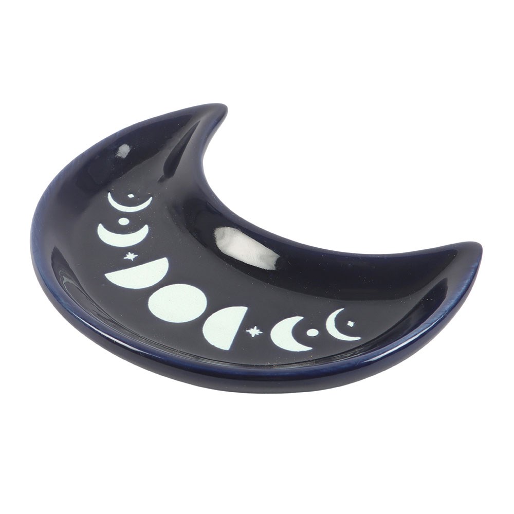 Blue Moon Phase Crescent Ceramic Trinket Dish2