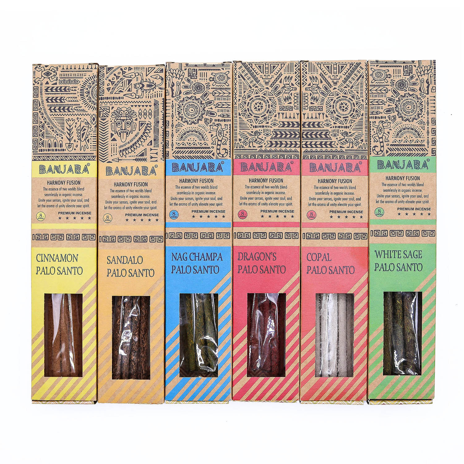 Banjara Harmony Fusion Smudge Sticks - Set of 6 Gift Pack1