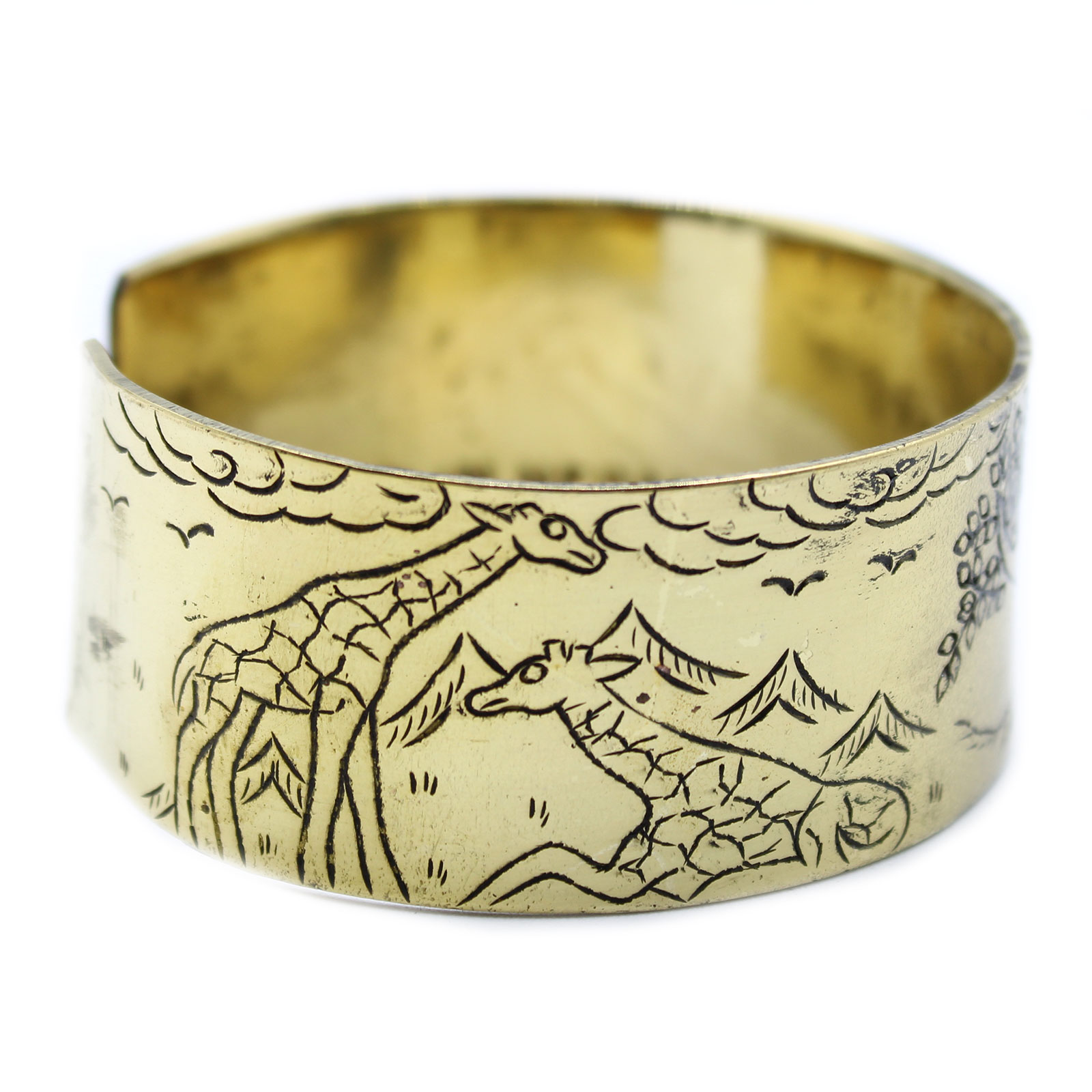 Handcrafted Brass Tibetan Mantra Bangle - Tree of Life2