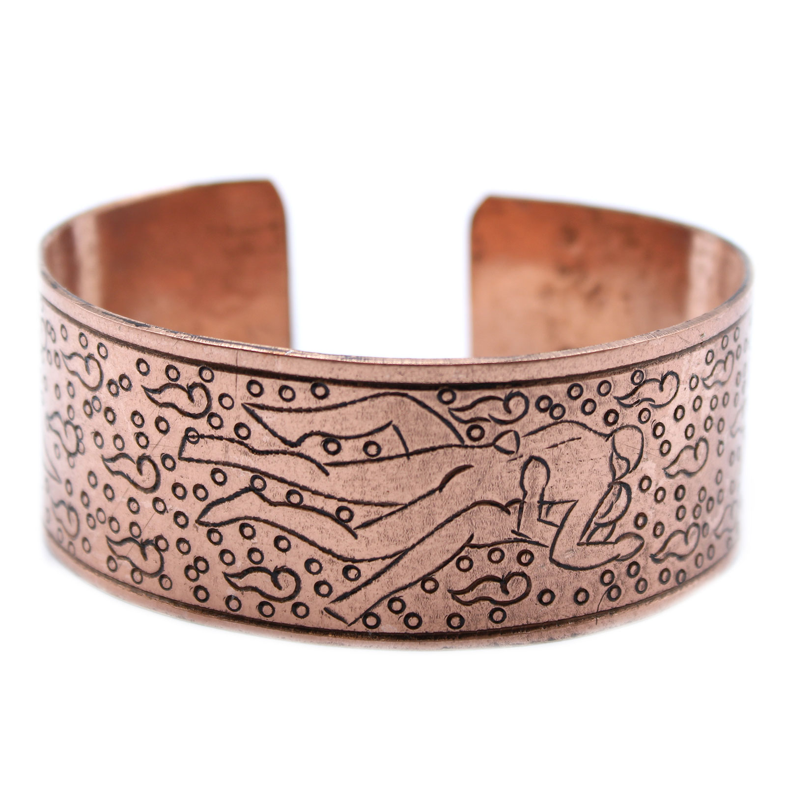 Handcrafted Copper Tibetan Bangle - Kamasutra