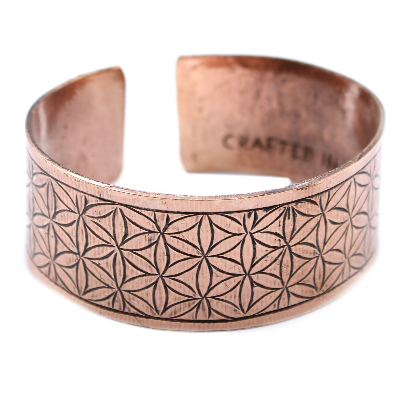 Handcrafted Copper Tibetan Bangle - Flower of Life1