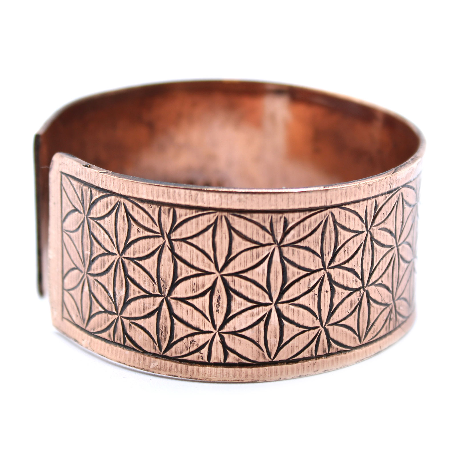 Handcrafted Copper Tibetan Bangle - Flower of Life2