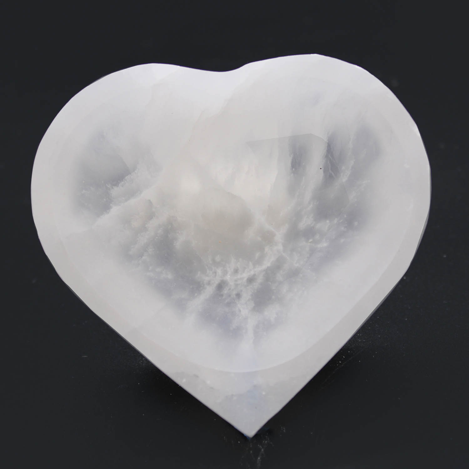 Natural Selenite Heart Bowl – 10cm Crystal Cleansing Dish1