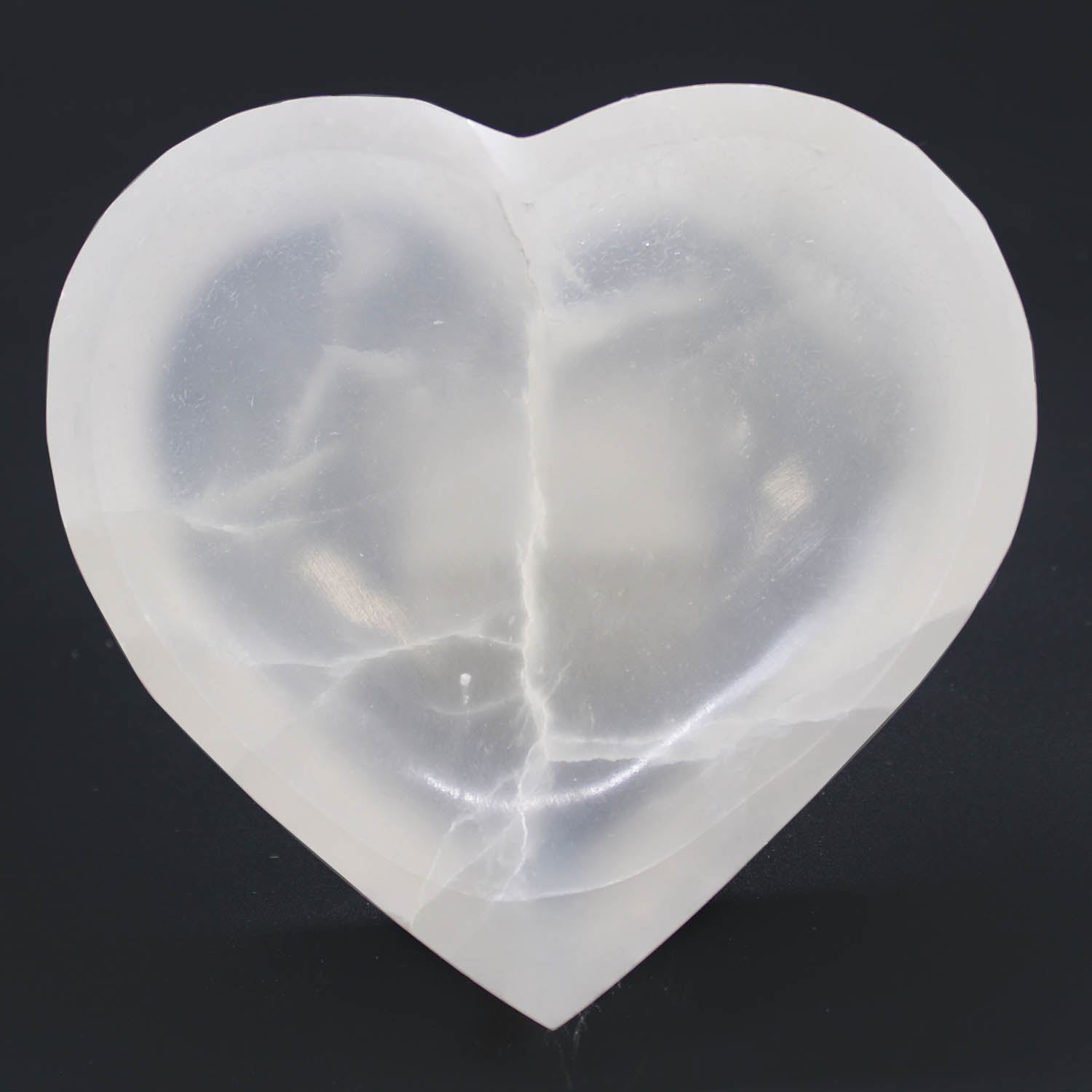 Natural Selenite Heart Bowl – 15cm Crystal Cleansing Dish1
