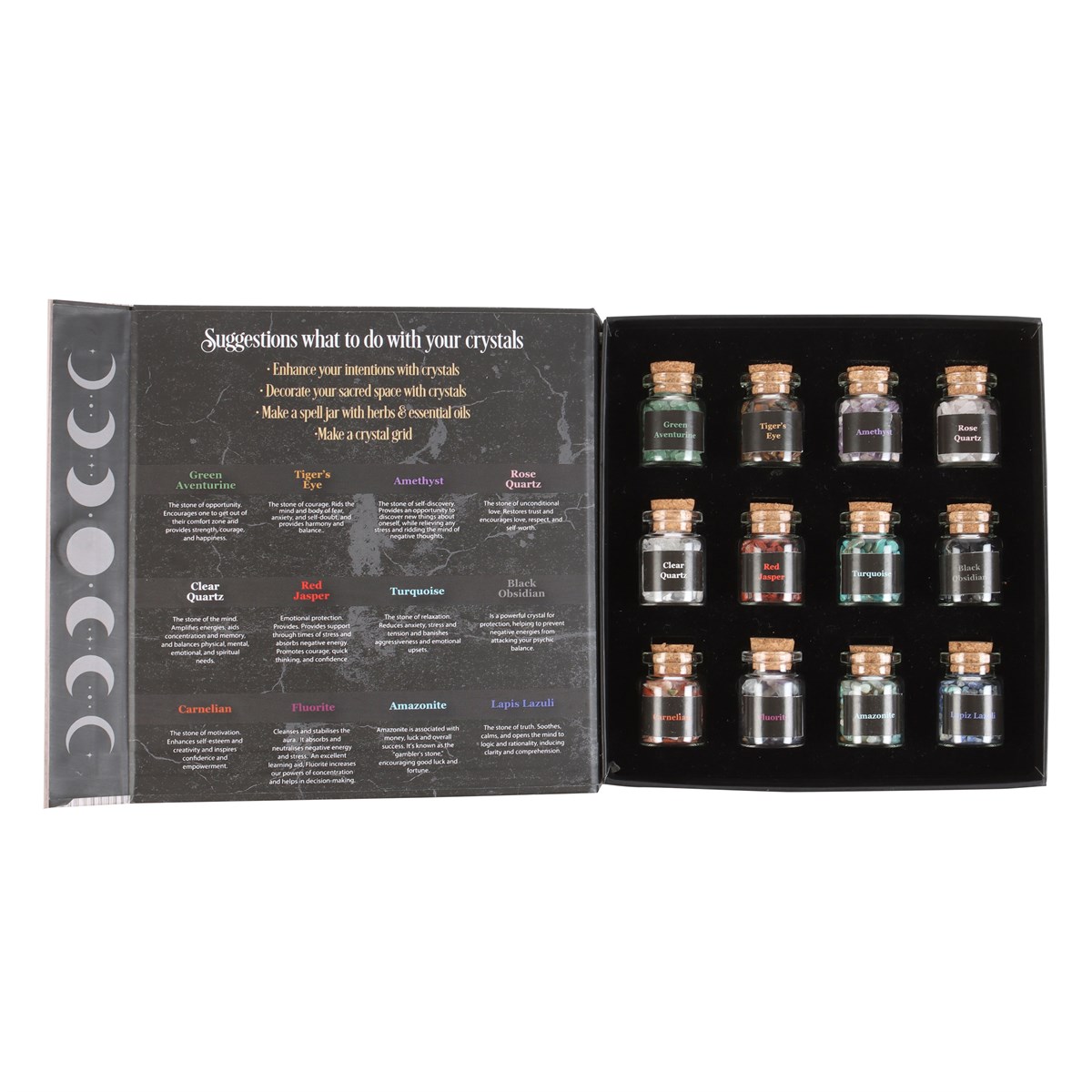 Crystals for Spells – 12 Piece Crystal Chip Bottle Gift Set1