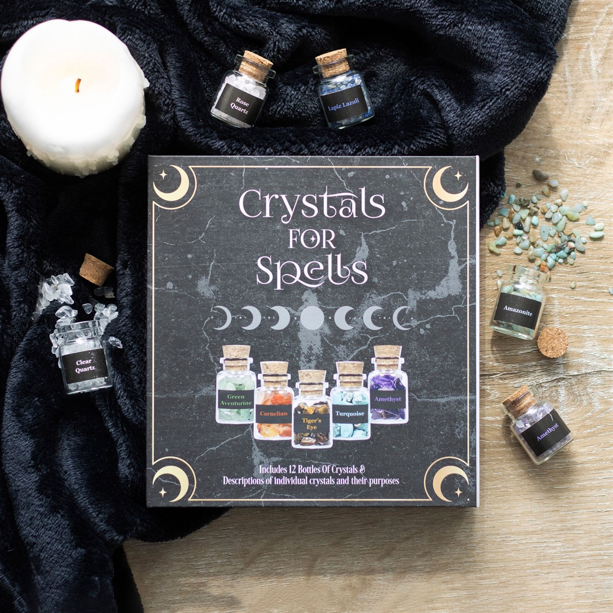 Crystals for Spells – 12 Piece Crystal Chip Bottle Gift Set3