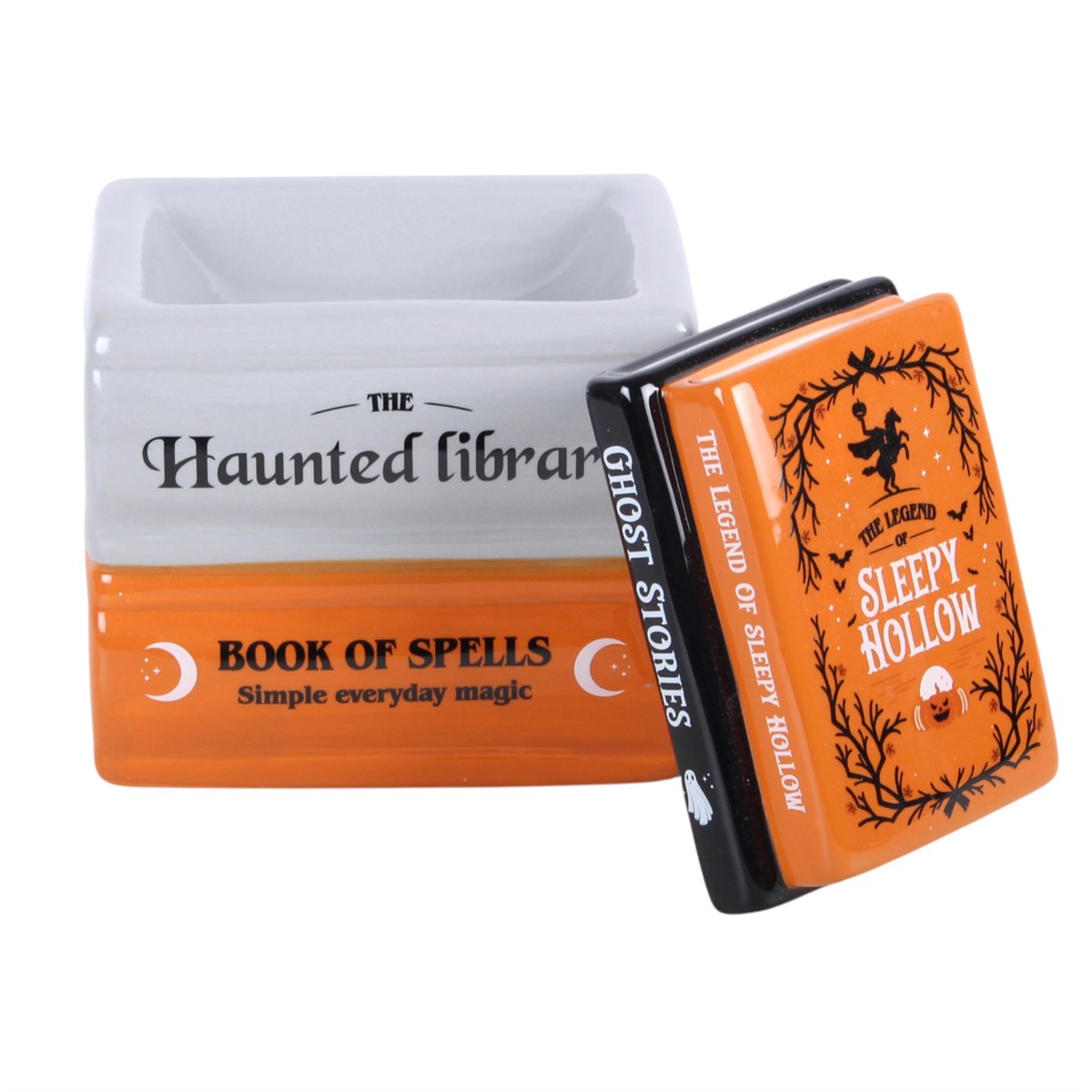 Haunted Library Book Stack Oil Burner & Wax Warmer1