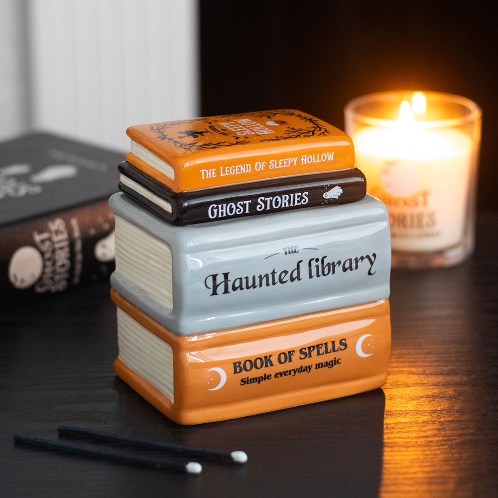 Haunted Library Book Stack Oil Burner & Wax Warmer4
