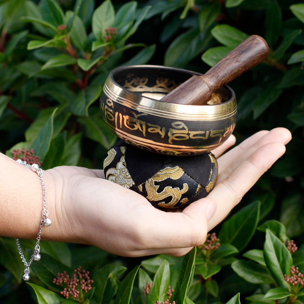 Authentic Nepalese Mini Singing Bowl Gift Set - Black3