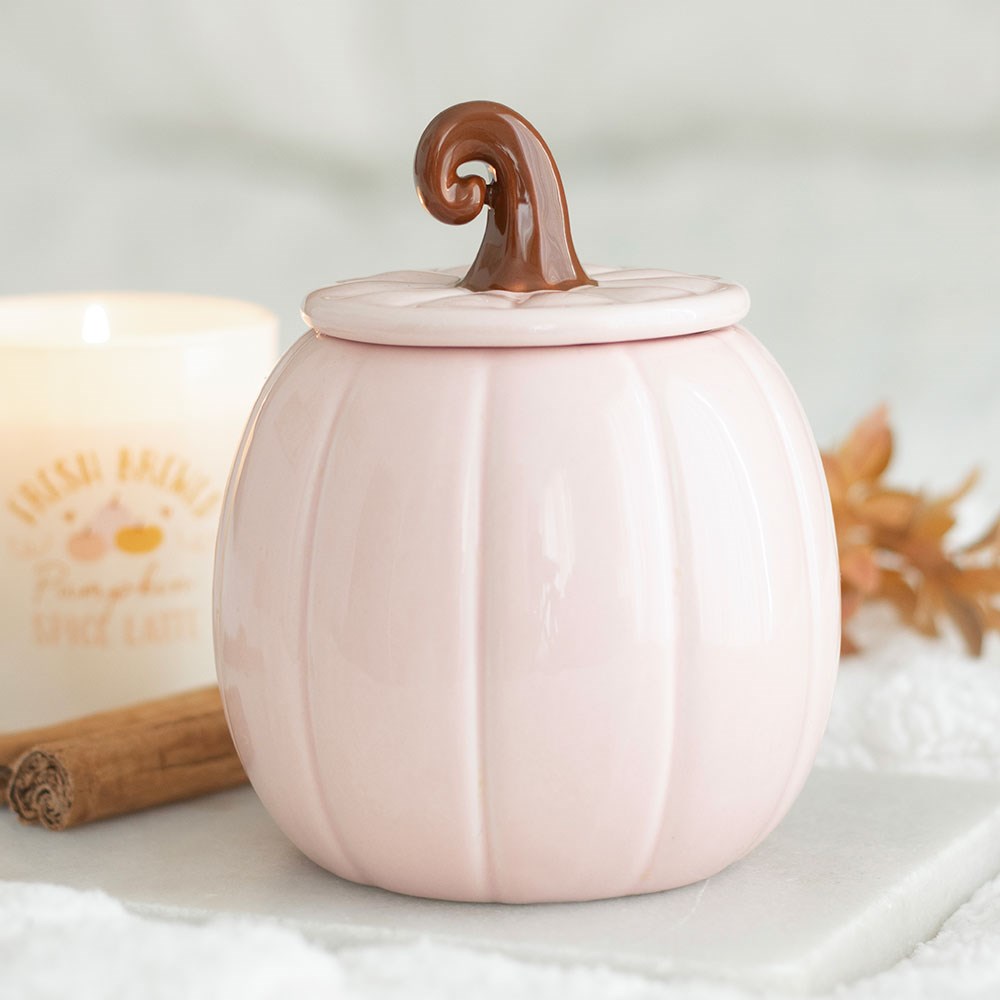 Pink Curly Stem Pumpkin Oil Burner & Wax Warmer