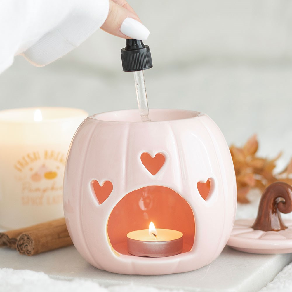 Pink Curly Stem Pumpkin Oil Burner & Wax Warmer4