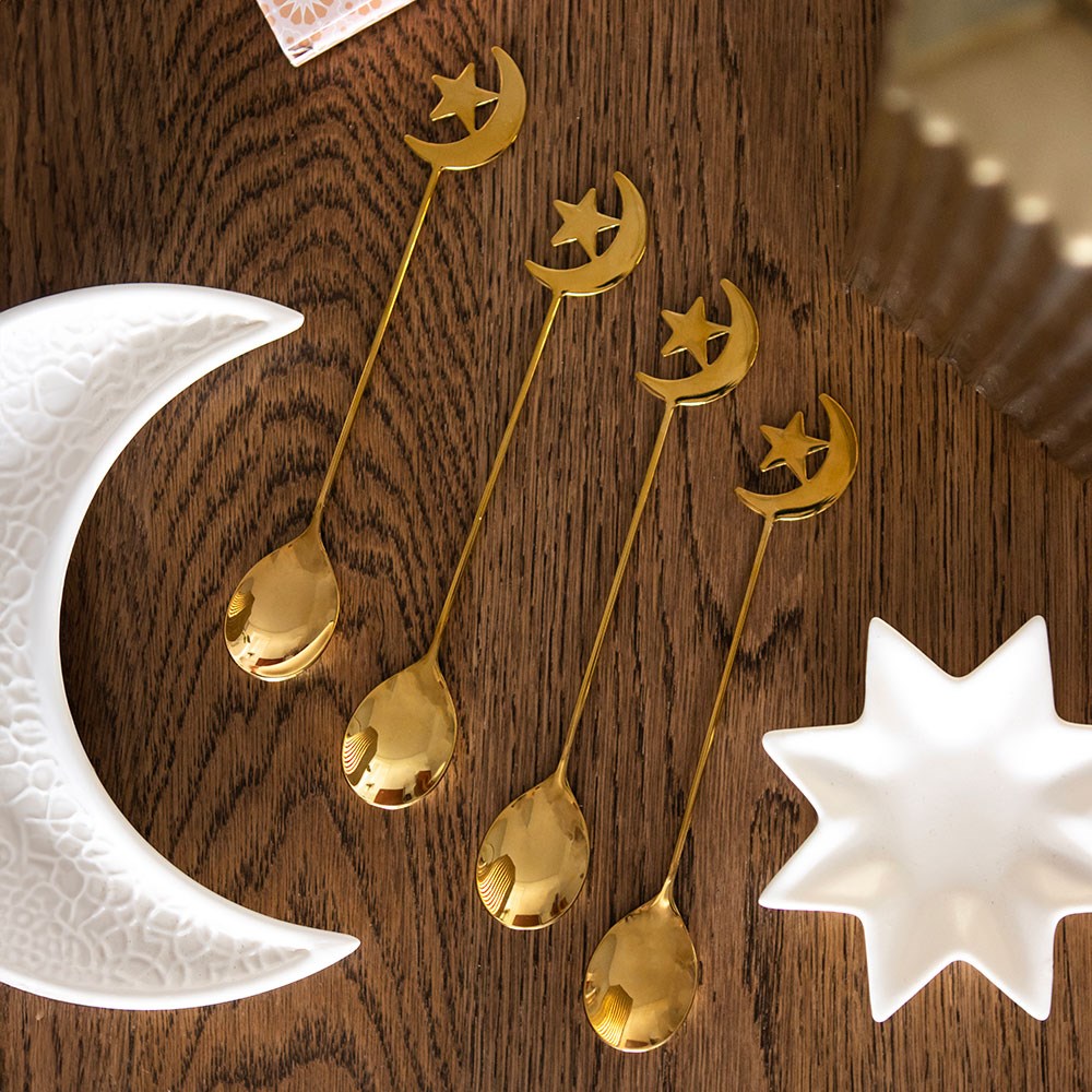 Star & Moon Gold Teaspoon Set - 4 Pack3