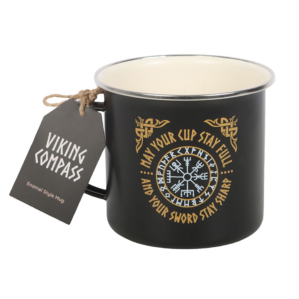 Viking Compass Enamel Style Mug