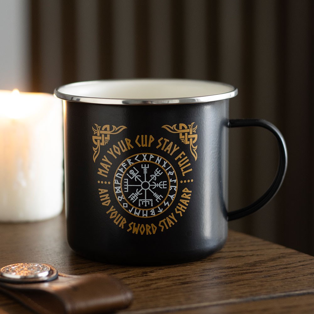 Viking Compass Enamel Style Mug3