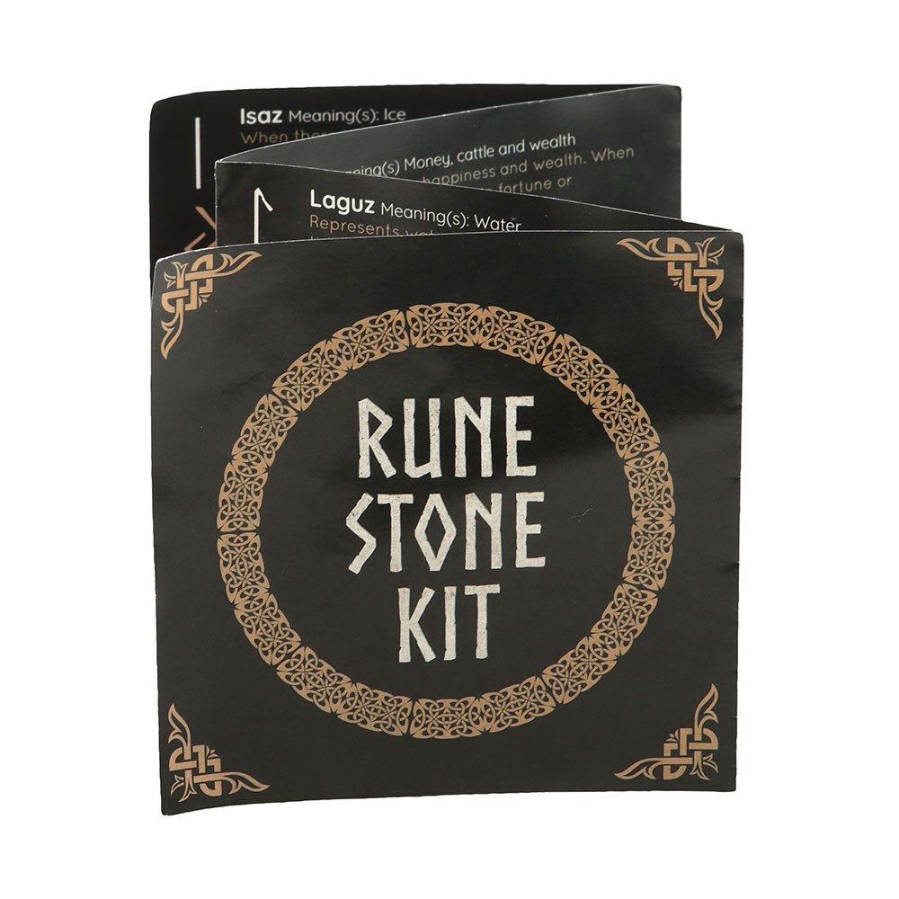 25-Piece Black Onyx Viking Rune Stones with Pouch & Guide2