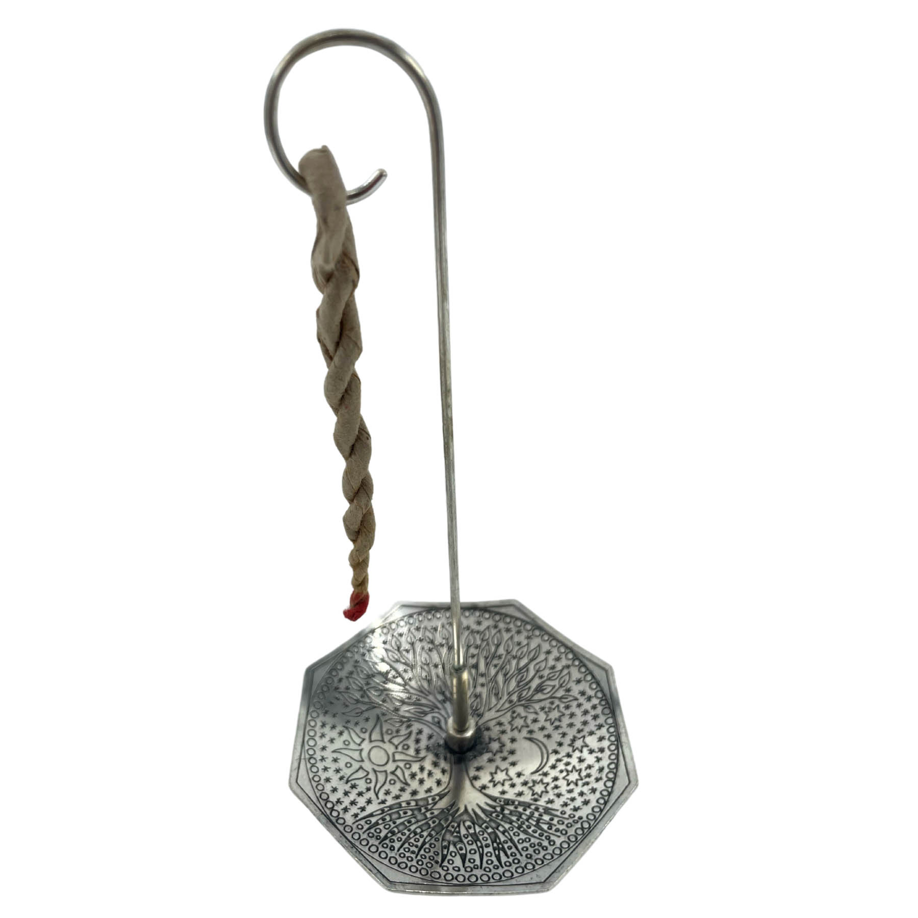 Tree of Life Rope Incense Gift Set with Silver-Plated Holder1