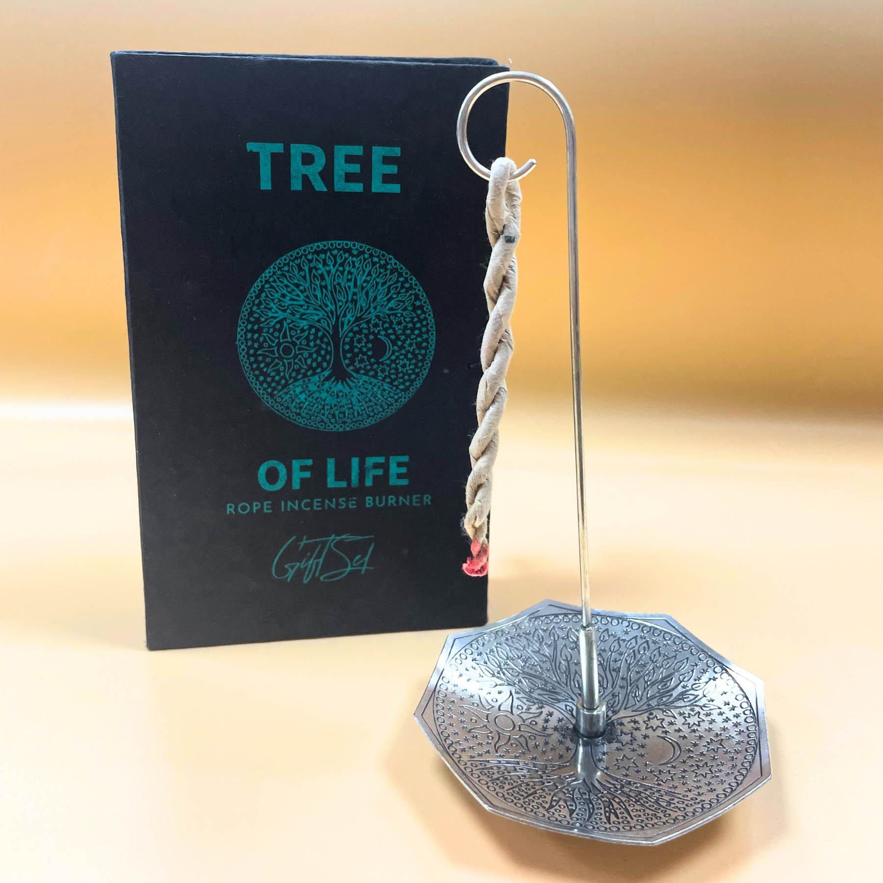 Tree of Life Rope Incense Gift Set with Silver-Plated Holder6