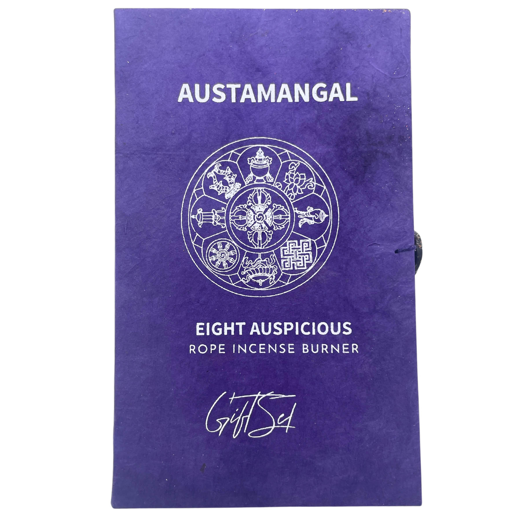 Austamangal Eight Auspicious Rope Incense Gift Set with Silver-Plated Holder3
