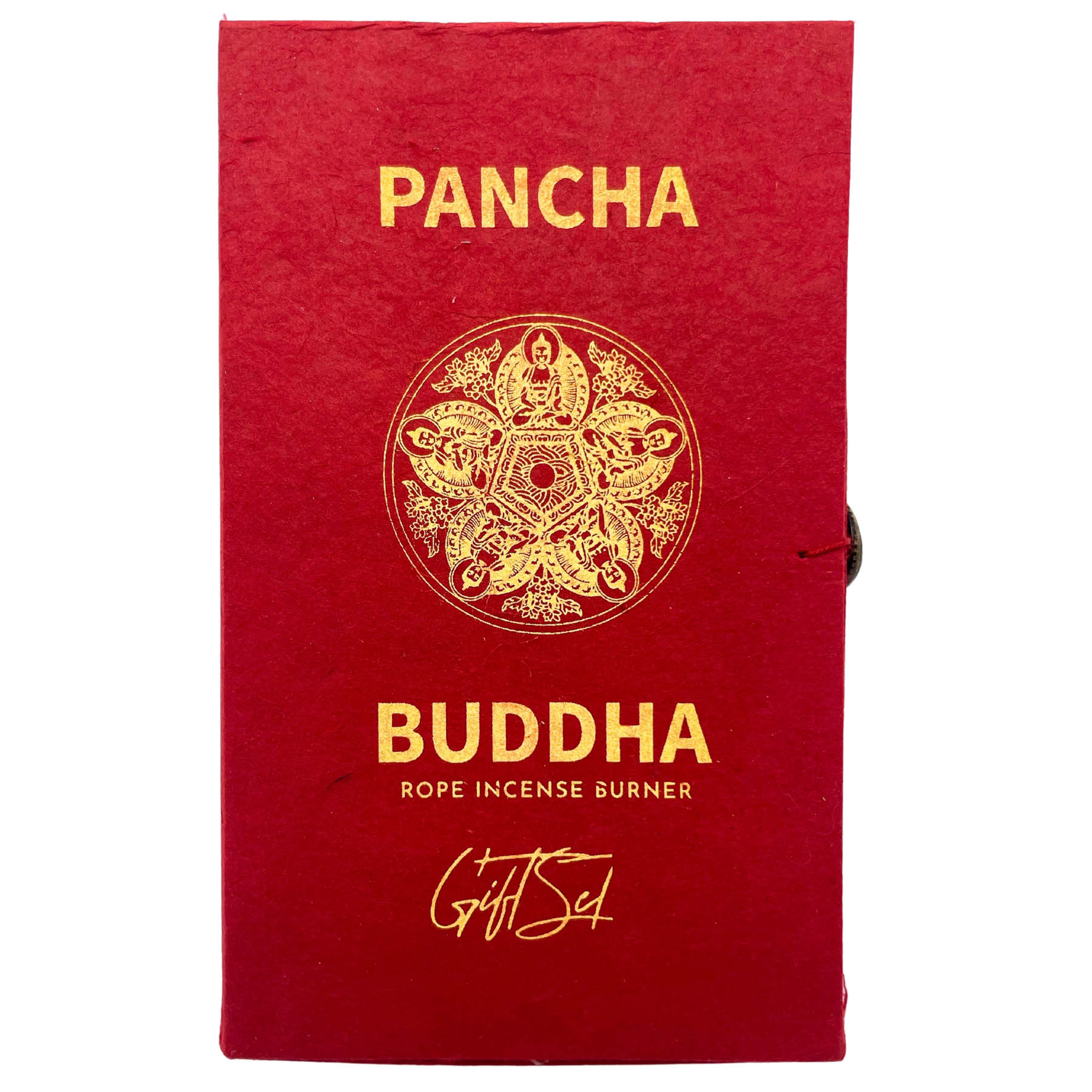 Pancha Buddha Rope Incense Gift Set with Silver-Plated Holder3