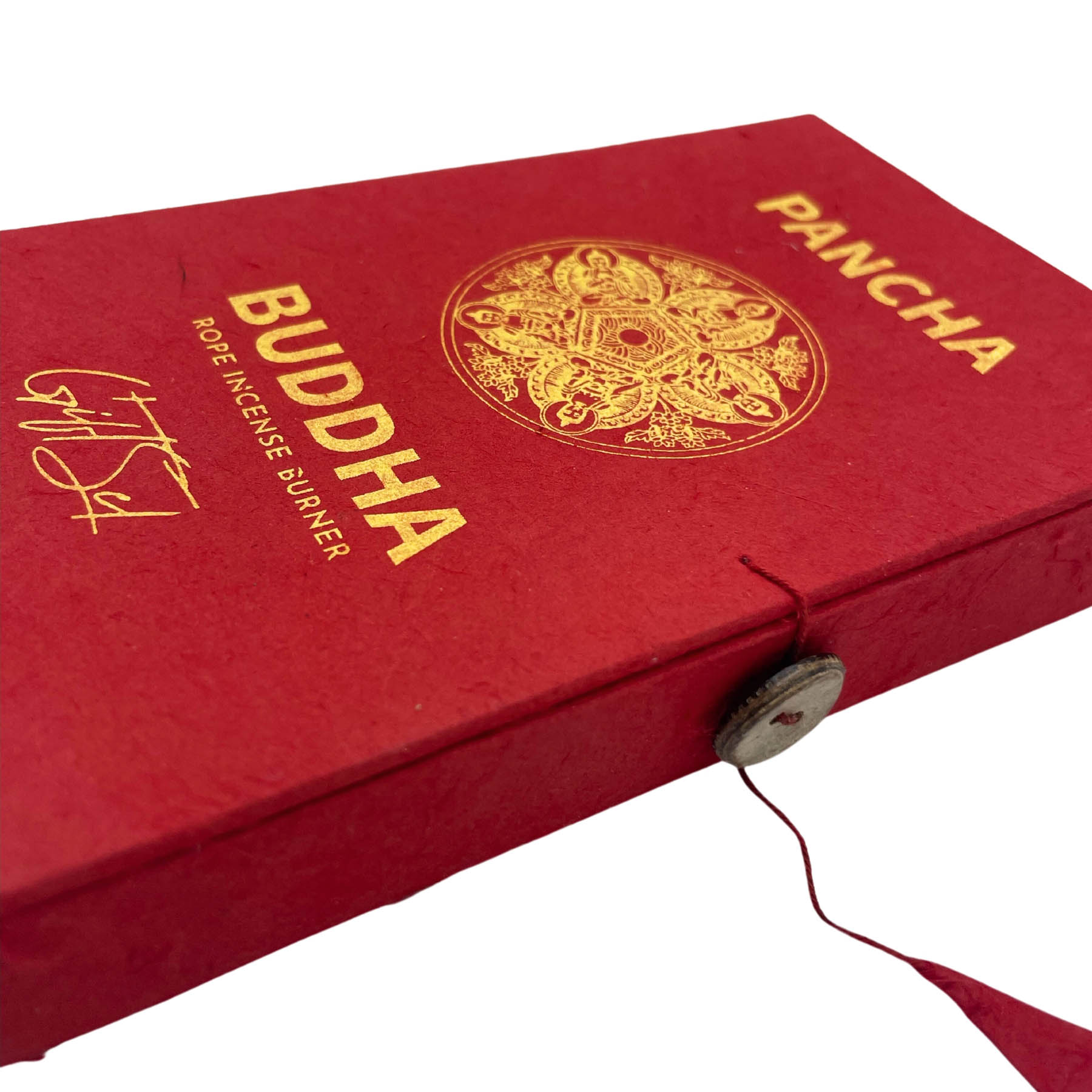 Pancha Buddha Rope Incense Gift Set with Silver-Plated Holder4