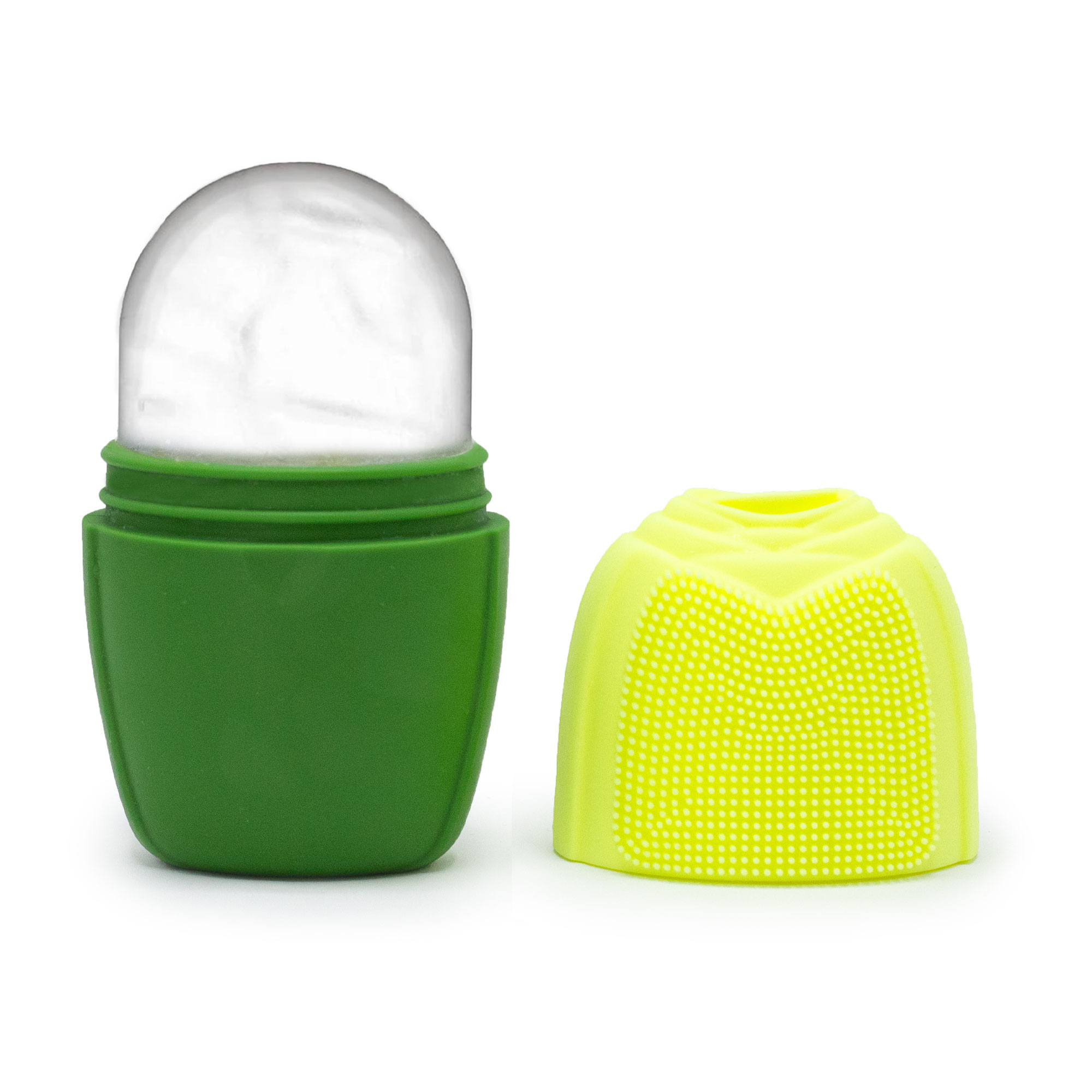 3-in-1 Green Silicone Ice Face Roller & Cleansing Brush
