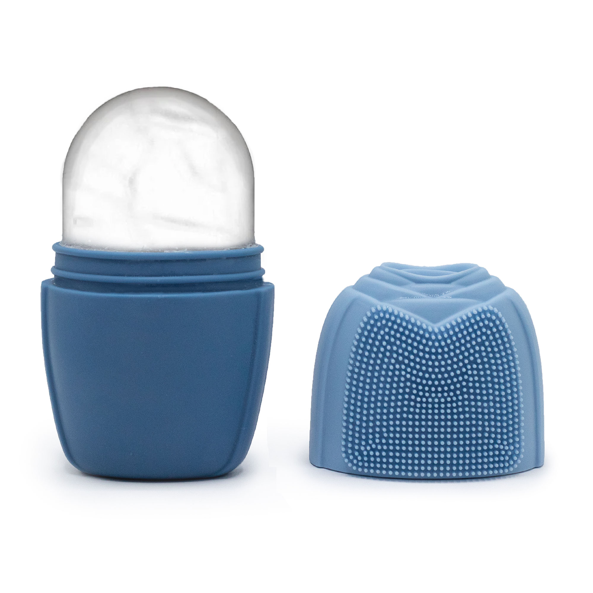 3-in-1 Blue Silicone Ice Face Roller & Cleansing Brush