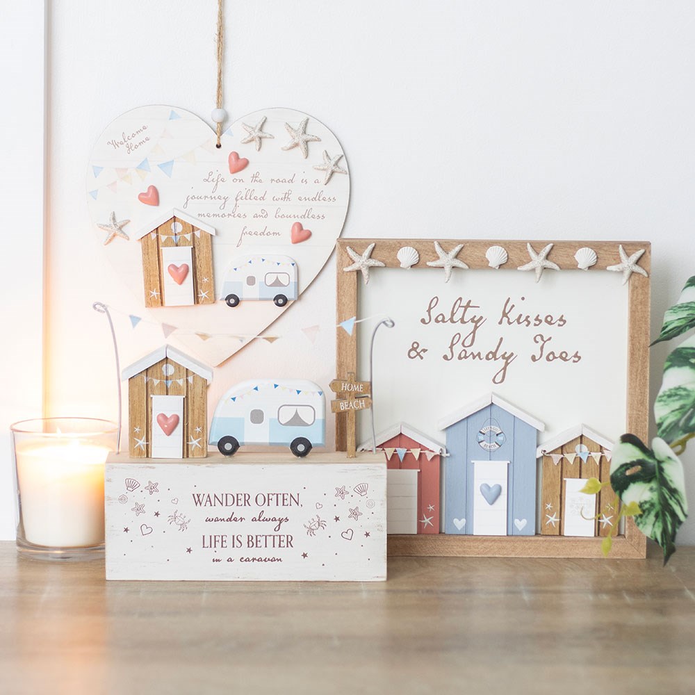 Life on the Road 3D Campervan Hanging Heart Plaque4
