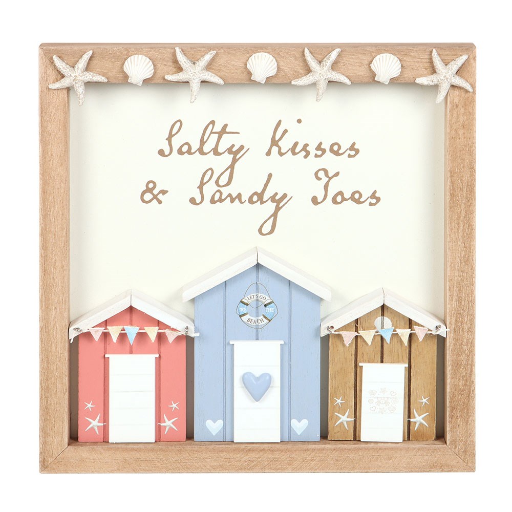 Salty Kisses & Sandy Toes 3D Beach Hut Wall Plaque1
