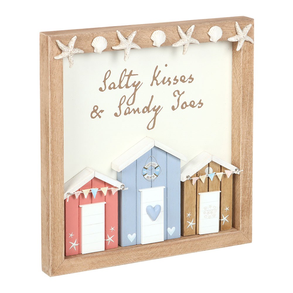 Salty Kisses & Sandy Toes 3D Beach Hut Wall Plaque2