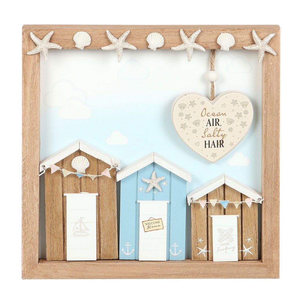 Ocean Air Salty Hair 3D Beach Hut Wall Plaque1