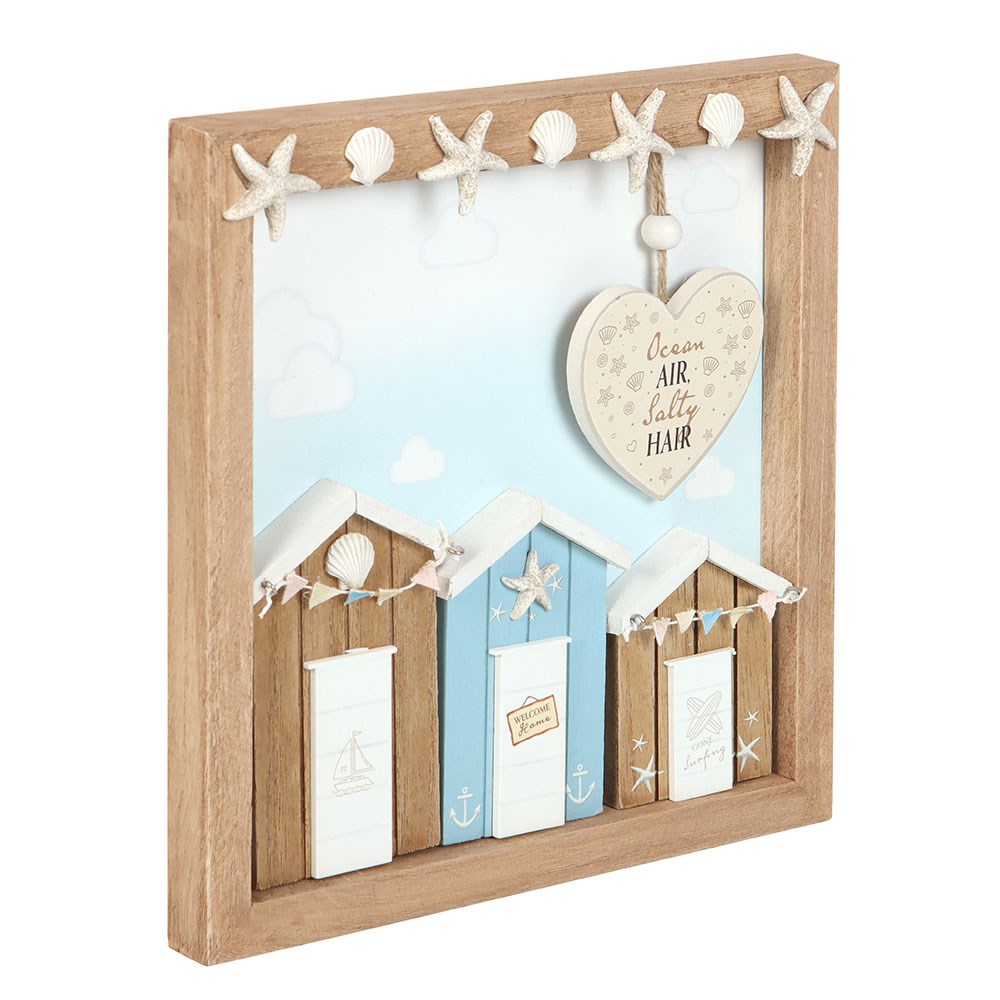 Ocean Air Salty Hair 3D Beach Hut Wall Plaque2